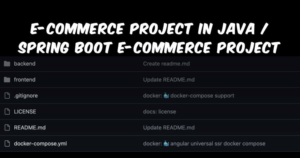 E-commerce project in Java / Spring boot e-commerce project