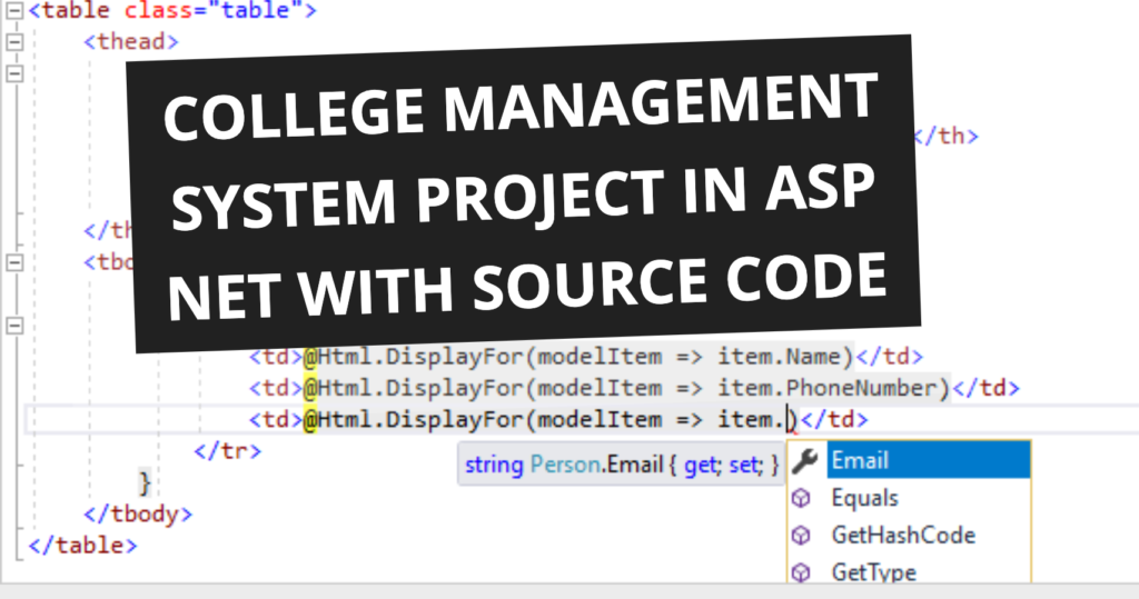 college management system project in asp net with source code