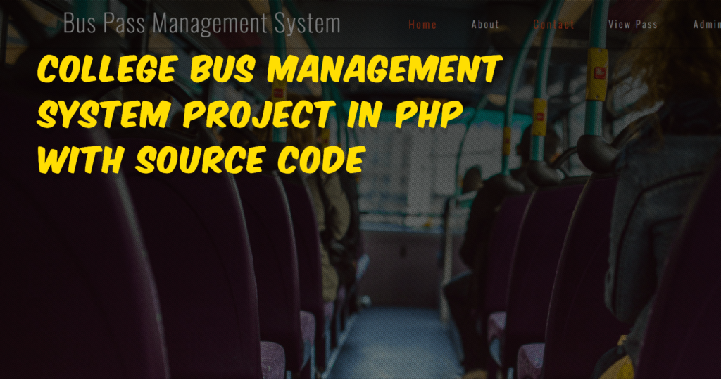 college bus management system project in php with source code