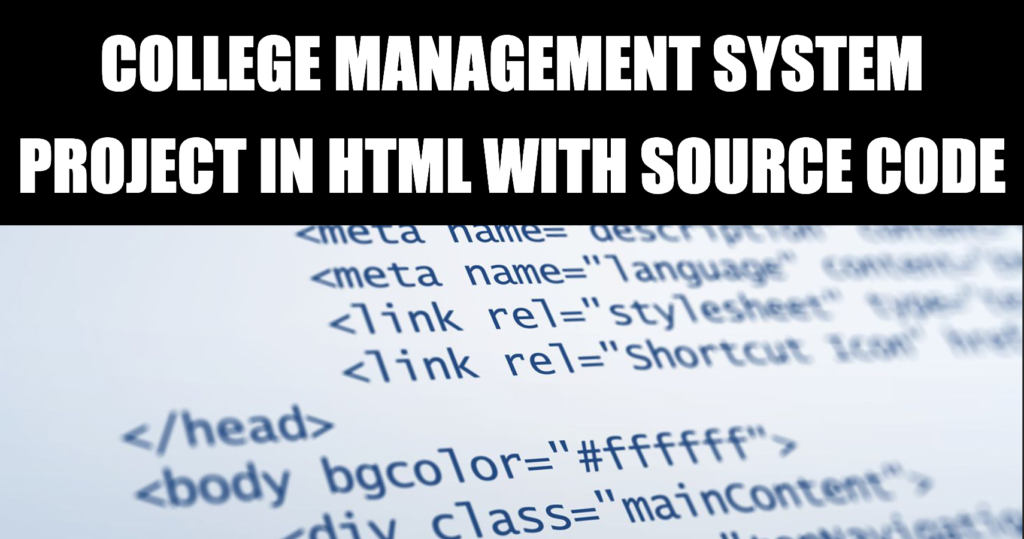 College Management System Project in Html with Source Code